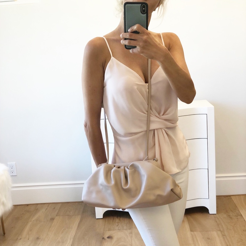 🔄 MONTERREY Nude Vegan Pouch Clutch Crossbody - Picture 3 of 9